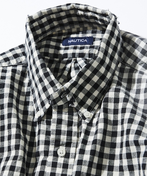 「NAUTICA」 長袖シャツ LARGE ネイビー メンズの画像