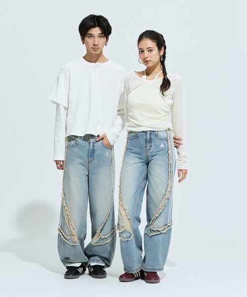 adidas（アディダス） ワイドパンツ ジーンズ TG ワイド DNM PTS