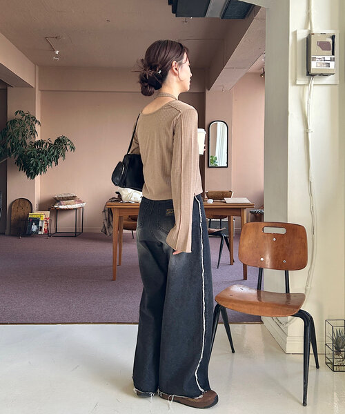 「Kastane」 長袖カットソー FREE アイボリー レディース_画像4
