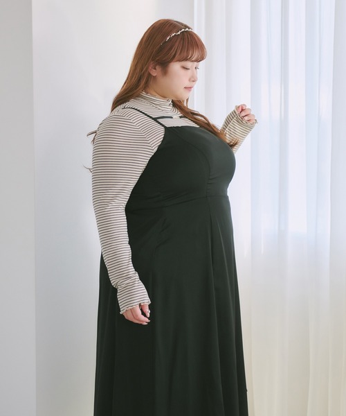 「Louiosy」 キャミソールワンピース 4L ブラック レディース_画像2