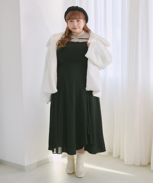 「Louiosy」 キャミソールワンピース 4L ブラック レディース_画像8