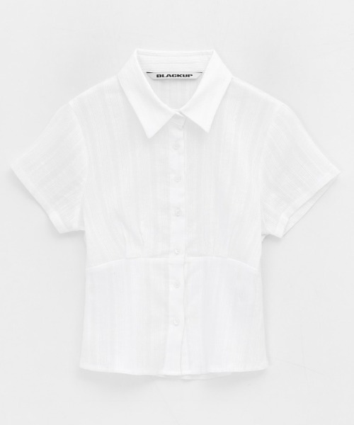 「BLACKUP」 半袖シャツ MEDIUM ホワイト レディース_画像6