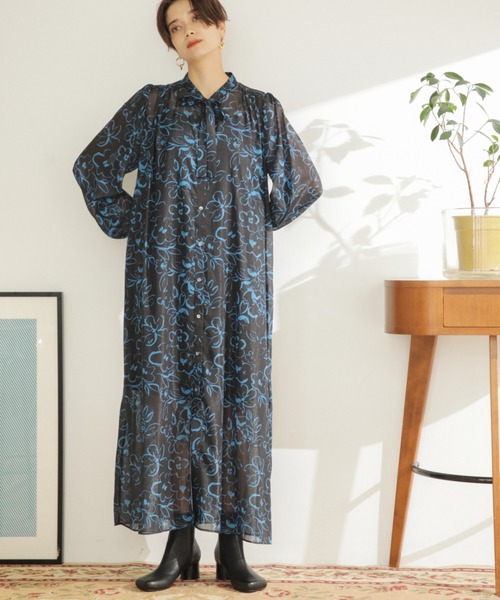「ROSE BUD」 長袖ワンピース SMALL ベージュ レディース_画像4