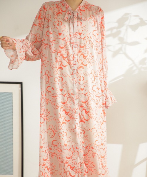 「ROSE BUD」 長袖ワンピース SMALL ベージュ レディース_画像6