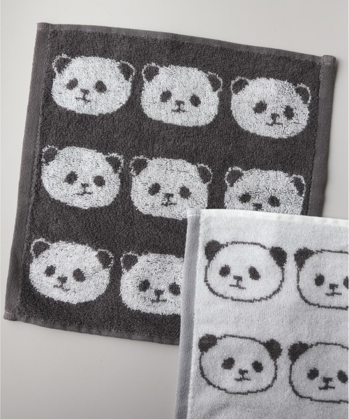 ☆SALE☆maffonパンダ×ドットパッチハンカチ＊21.5×23cm Port（ポート） ハンカチ 「 」 並び パンダ ジャガード ハンカチ