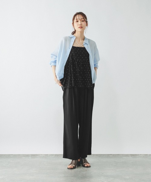 ワイドパンツ パンツ さらさらリラックスキャミ＊パンツSET/636257 レディースの画像