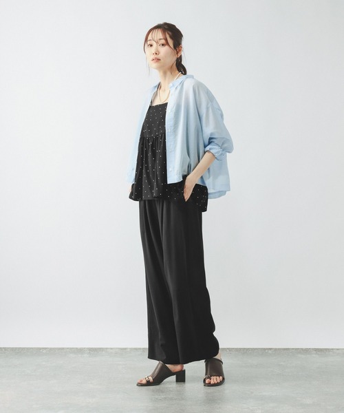 ワイドパンツ パンツ さらさらリラックスキャミ＊パンツSET/636257 レディースの画像