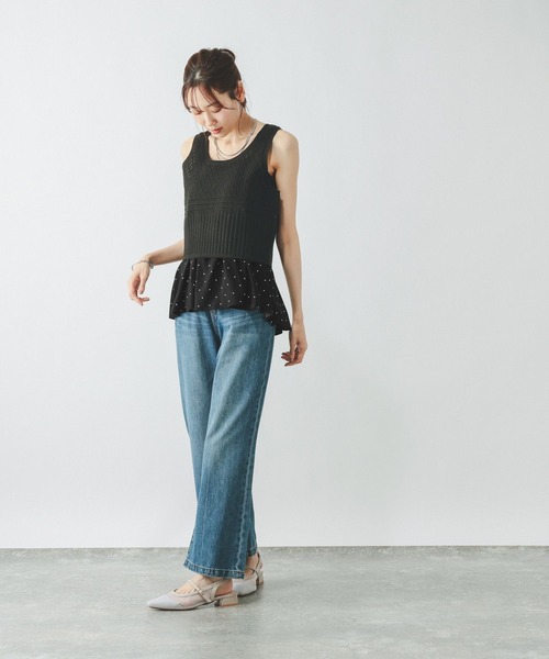 ワイドパンツ パンツ さらさらリラックスキャミ＊パンツSET/636257 レディースの画像