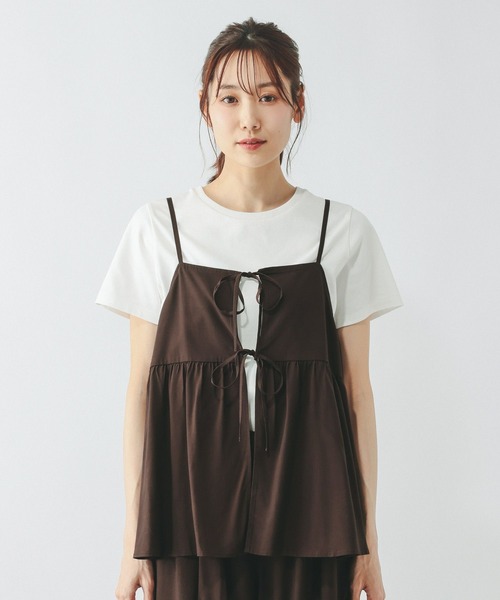 ワイドパンツ パンツ さらさらリラックスキャミ＊パンツSET/636257 レディースの画像