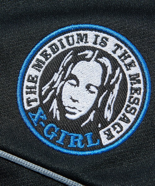 X-girl（エックスガール） パーカー LOGO PATCHED ZIP UP JERSEY