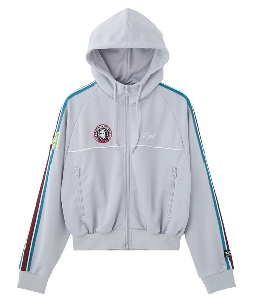 X-girl（エックスガール） パーカー LOGO PATCHED ZIP UP JERSEY
