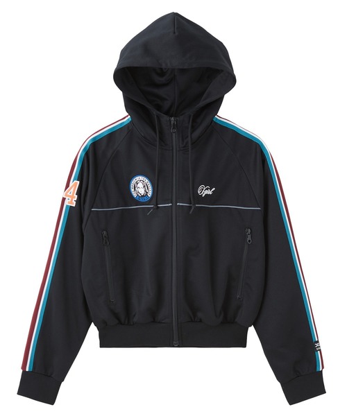 X-girl（エックスガール） パーカー LOGO PATCHED ZIP UP JERSEY