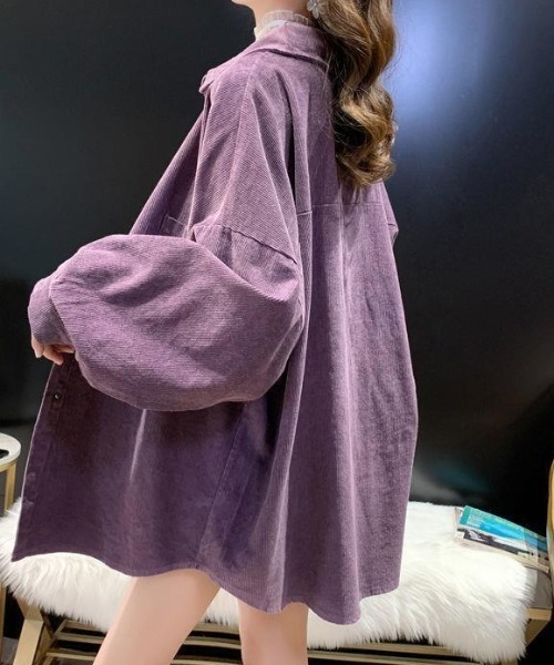 「cammie」 7分袖ブラウス L パープル レディース_画像7