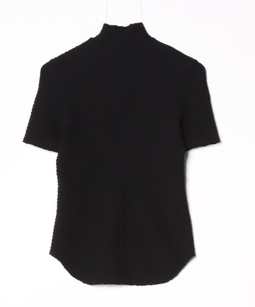 「mame」 25SS Shirring Jersey Jacquard High Neck Top 半袖カットソー 1 ブラック レディース_画像2