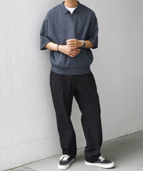 SHIPS any 「SHIPS any」 半袖ポロシャツ LARGE ブラック メンズ