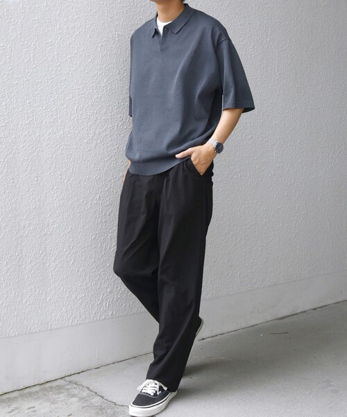 SHIPS any 「SHIPS any」 半袖ポロシャツ LARGE ブラック メンズ