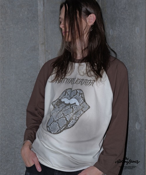 GRANCY×The Rolling StonesラグランTシャツ S GRANCY tシャツ 「GRANCY×The Rolling Stones」Lips and Tongue Raglan