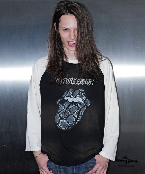 GRANCY tシャツ 「GRANCY×The Rolling Stones」Lips and Tongue Raglan
