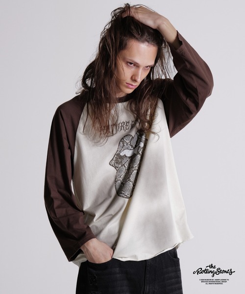 GRANCY×The Rolling StonesラグランTシャツ S GRANCY tシャツ 「GRANCY×The Rolling Stones」Lips and Tongue Raglan