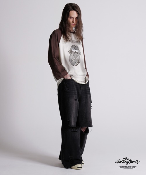 GRANCY tシャツ 「GRANCY×The Rolling Stones」Lips and Tongue Raglan