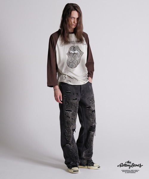 GRANCY tシャツ 「GRANCY×The Rolling Stones」Lips and Tongue Raglan