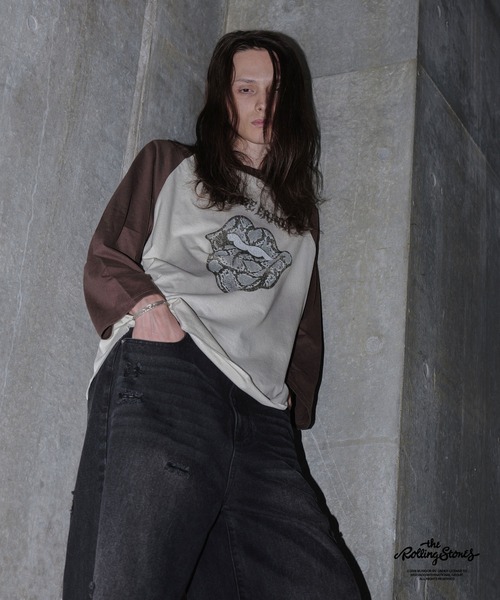 GRANCY tシャツ 「GRANCY×The Rolling Stones」Lips and Tongue Raglan