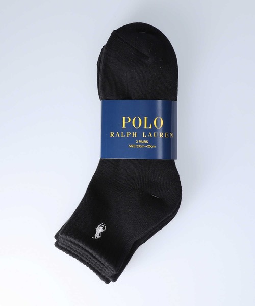 靴下 【RALPH LAUREN POLO】ワンポイントロゴ刺繍ショートソックス3点セット|ZOZOTOWN PayPayモール店|01
