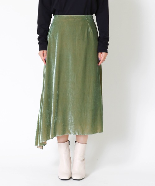 DRESSLAVE スカート velvet chambray color midi skirt