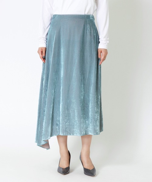 DRESSLAVE スカート velvet chambray color midi skirt