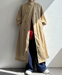 dima leu ディマレウ ベージュ トレンチコート　ロングコート LBC（エルビーシー） トレンチコート コート スタンドカラーボリューム