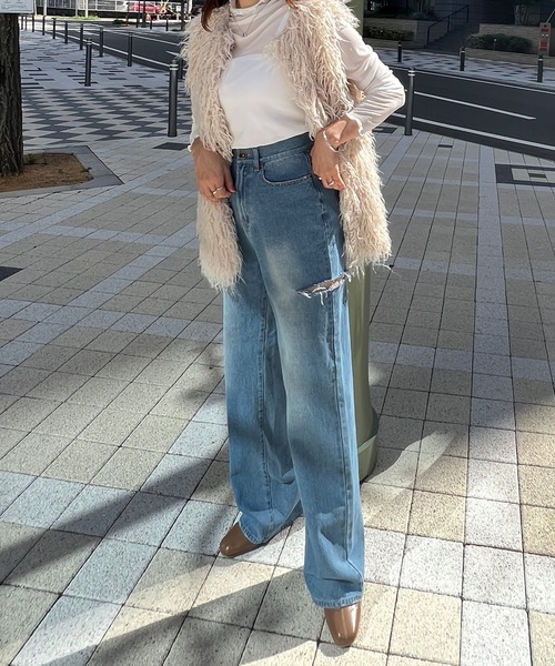 KOBE LETTUCE ジーンズ デニム デニムパンツ サイドダメージ