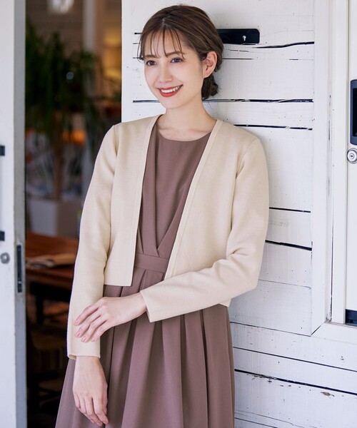 Tiaclasse カーディガン ストレートショートニットボレロ レディース