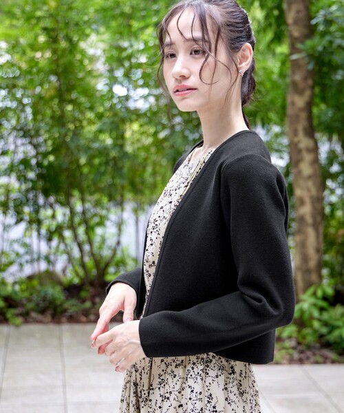 Tiaclasse カーディガン ストレートショートニットボレロ レディース