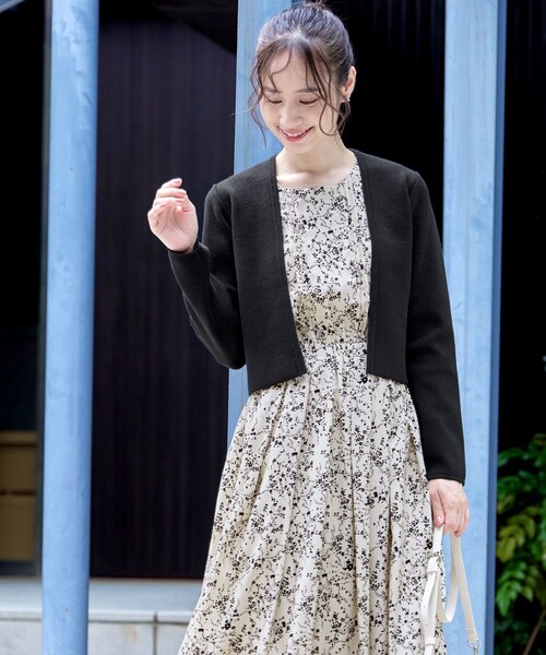 Tiaclasse カーディガン ストレートショートニットボレロ レディース