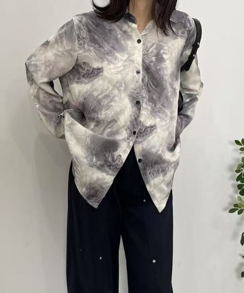 ブラウス シャツ ニュアンス柄シャツ レディース メンズ ブラウス シャツ ニュアンス柄シャツ レディース : ZOZOTOWN