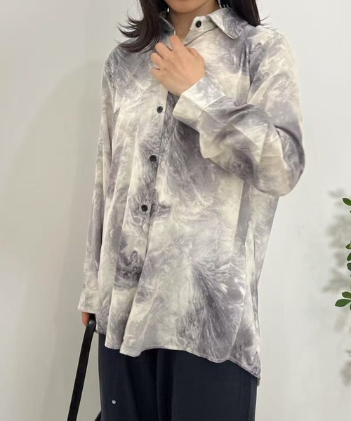 ブラウス シャツ ニュアンス柄シャツ レディース : ZOZOTOWN