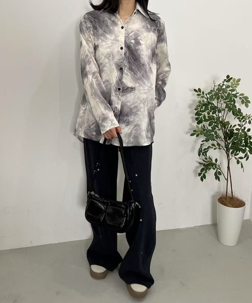 ブラウス シャツ ニュアンス柄シャツ レディース : ZOZOTOWN