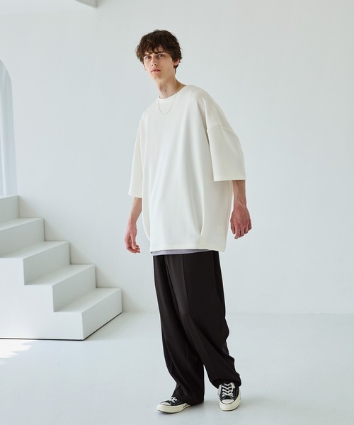 CTHY tシャツ ポンチ＆クールマックスビッグシルエットタック入りT
