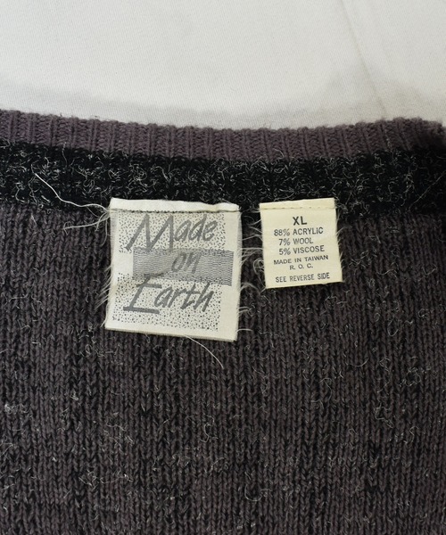 No.290 VINTAGE ヴィンテージ 古着 カーディガン 総柄 幾何学柄 レディース 古着 90s Signatures 花 フラワー 総柄 ウール