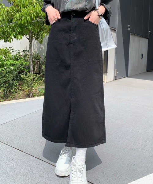 DIANTE デニムタイトロングスカート　スリット デニムスカート フロントスリット デニム タイト ロングスカート