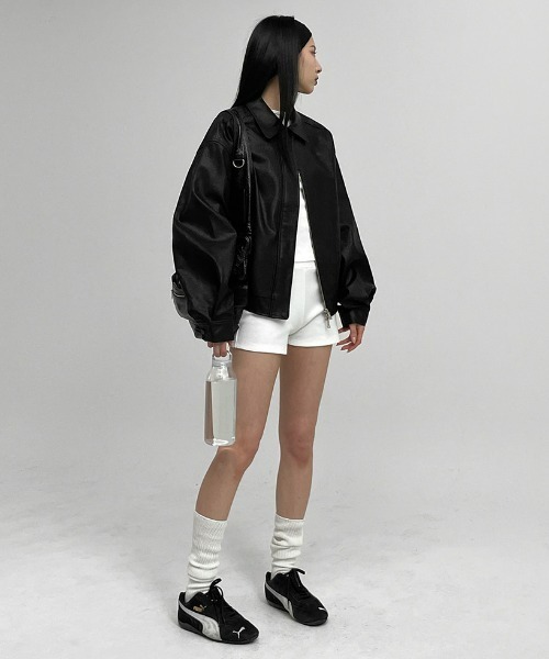 BLACKUP ブルゾン アウター 「MADE」 キロットレザーライク
