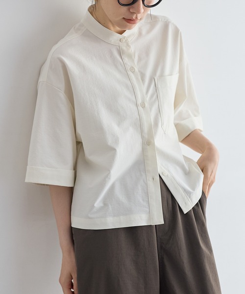 for/c（フォーシー） ブラウス シャツ 「新色追加」ドライバンドカラー