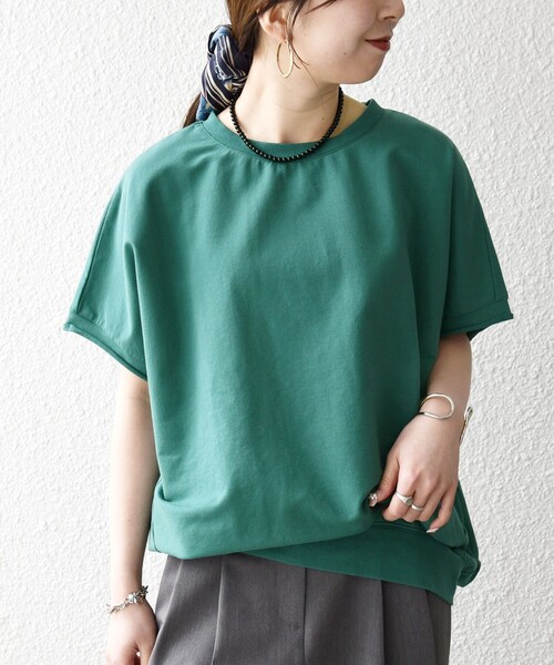 tシャツ SHIPS any:「洗濯機可能」インレイ コクーン ショートスリーブ プルオーバー レディースの画像