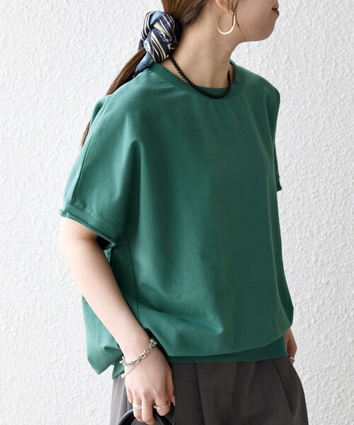 tシャツ SHIPS any:「洗濯機可能」インレイ コクーン ショートスリーブ プルオーバー レディースの画像
