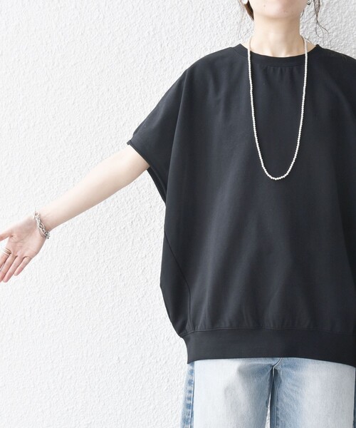 tシャツ SHIPS any:「洗濯機可能」インレイ コクーン ショートスリーブ プルオーバー レディースの画像