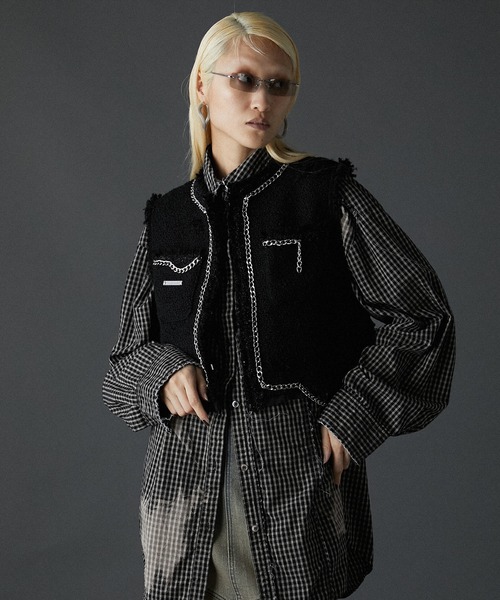 ベスト ジレ クロップドツイードベスト / Cropped Tweed Vest レディース