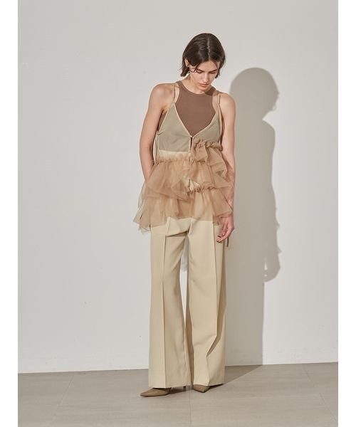 【今だけ値下げ！未使用タグ付き】styling/ フリルチュール2wayトップス 今だけ値下げ！未使用タグ付き】styling/ フリルチュール2way