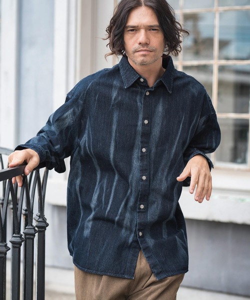 CAMBIO（カンビオ） シャツ ms5771- Wrinkled 10oz Cotton Denim
