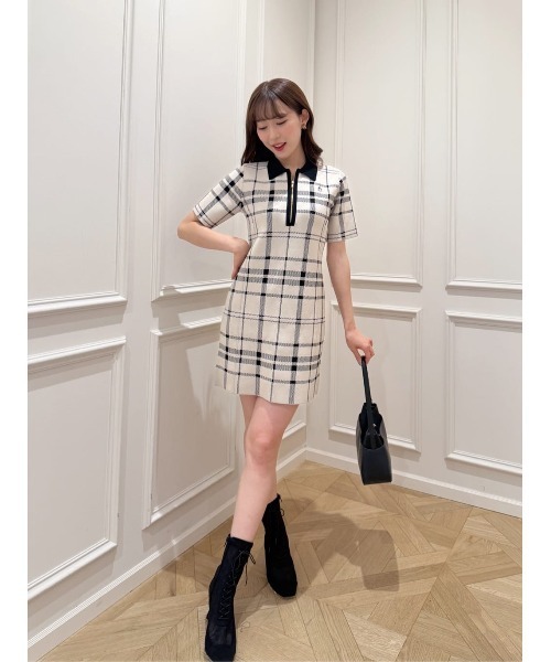 ワンピース Trois Logo Knit Mini Dress