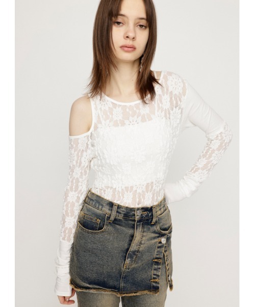 SLY（スライ） tシャツ HOLE LACE TOPS ホール レース トップス